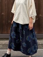 ブルートリックのゆるプルオーバー BlueTrick】ゆるプルオーバー インディゴWガーゼ花抜